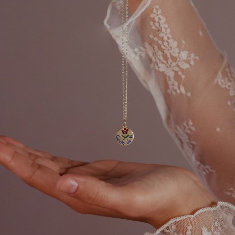 Gold-plated Sterling Silver "I like you" Pendant | Lembran�a