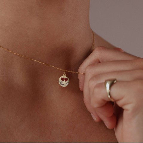 Medalha "Amo-te" Ouro 19,2K | Lembran�a