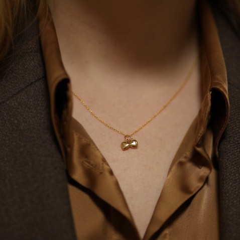 Pendente com Dois Cora��es Ouro 19,2K | Lembran�a
