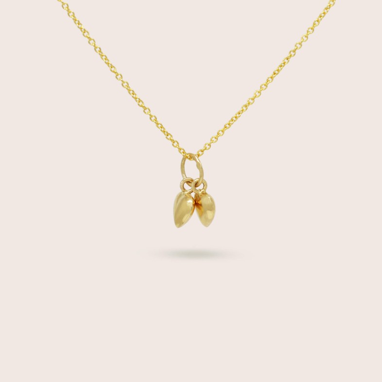 Pendente com Dois Cora��es Ouro 19,2K | Lembran�a