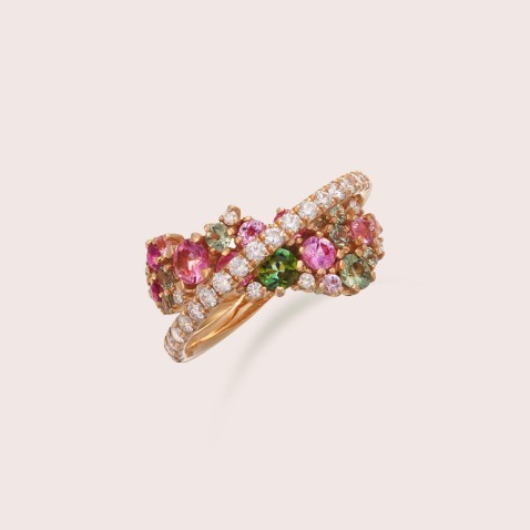 Tourmalines, Sapphires and Diamond Ring