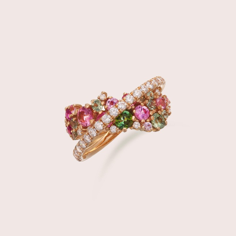 Tourmalines, Sapphires and Diamond Ring