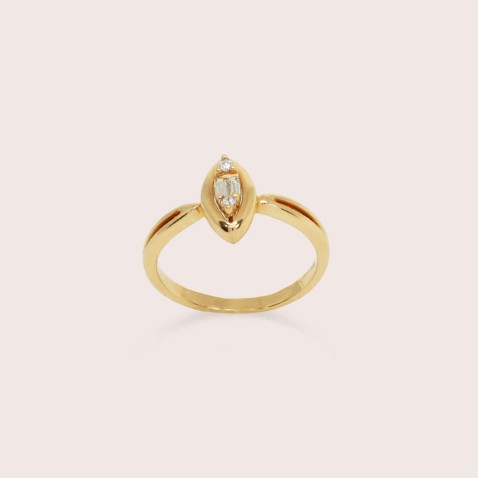 Anel Noivado de Ouro 19,2K com Diamantes