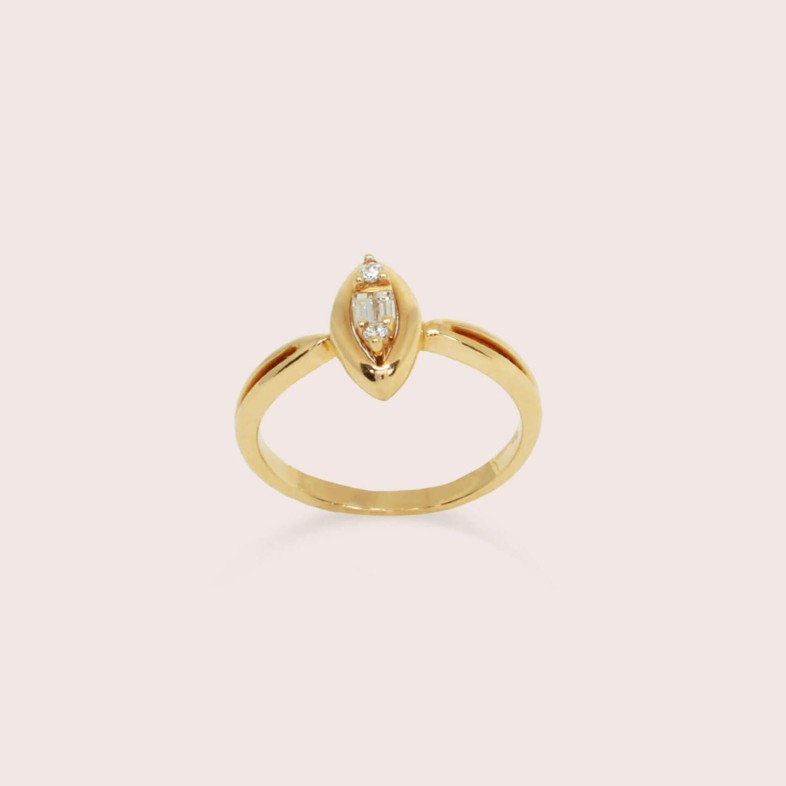 Anel Noivado de Ouro 19,2K com Diamantes