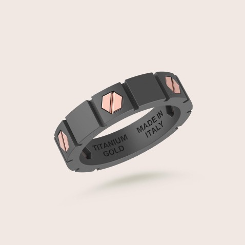 Titanium Ring with 18K Rose Gold | Zancan