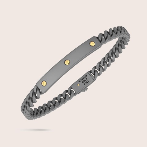 Titanium Bracelet with 18K Gold Details | Zancan