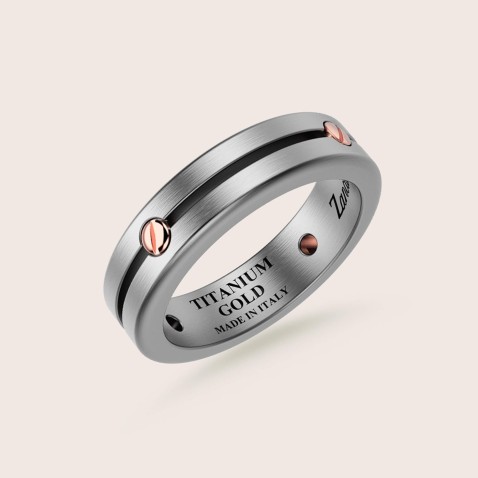 Titanium Ring with 18K Rose Gold | Zancan