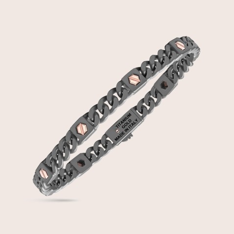 Titanium Bracelet with 18K Gold Details | Zancan