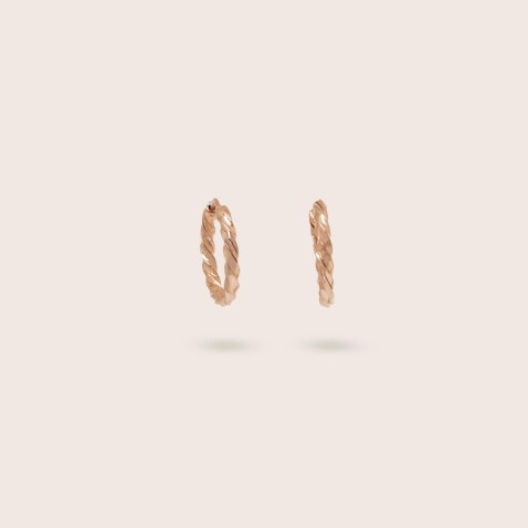 Twisted hoop earrings in 19.2K Gold