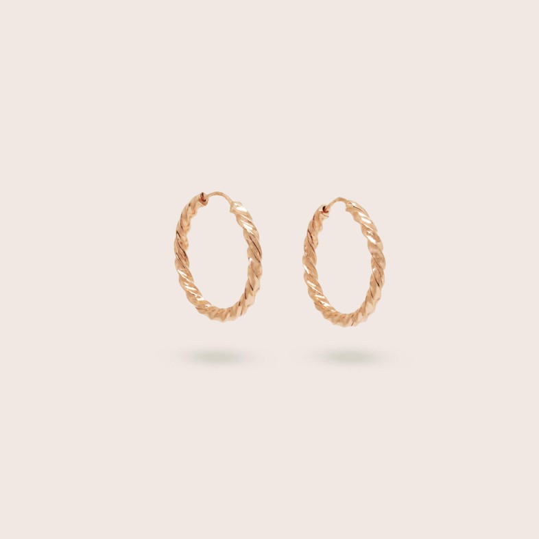 Twisted Hoop Earrings in 19.2K Gold