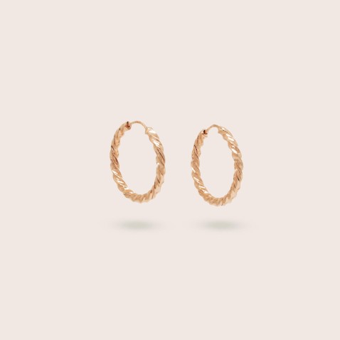 Twisted Hoop Earrings in 19.2K Gold