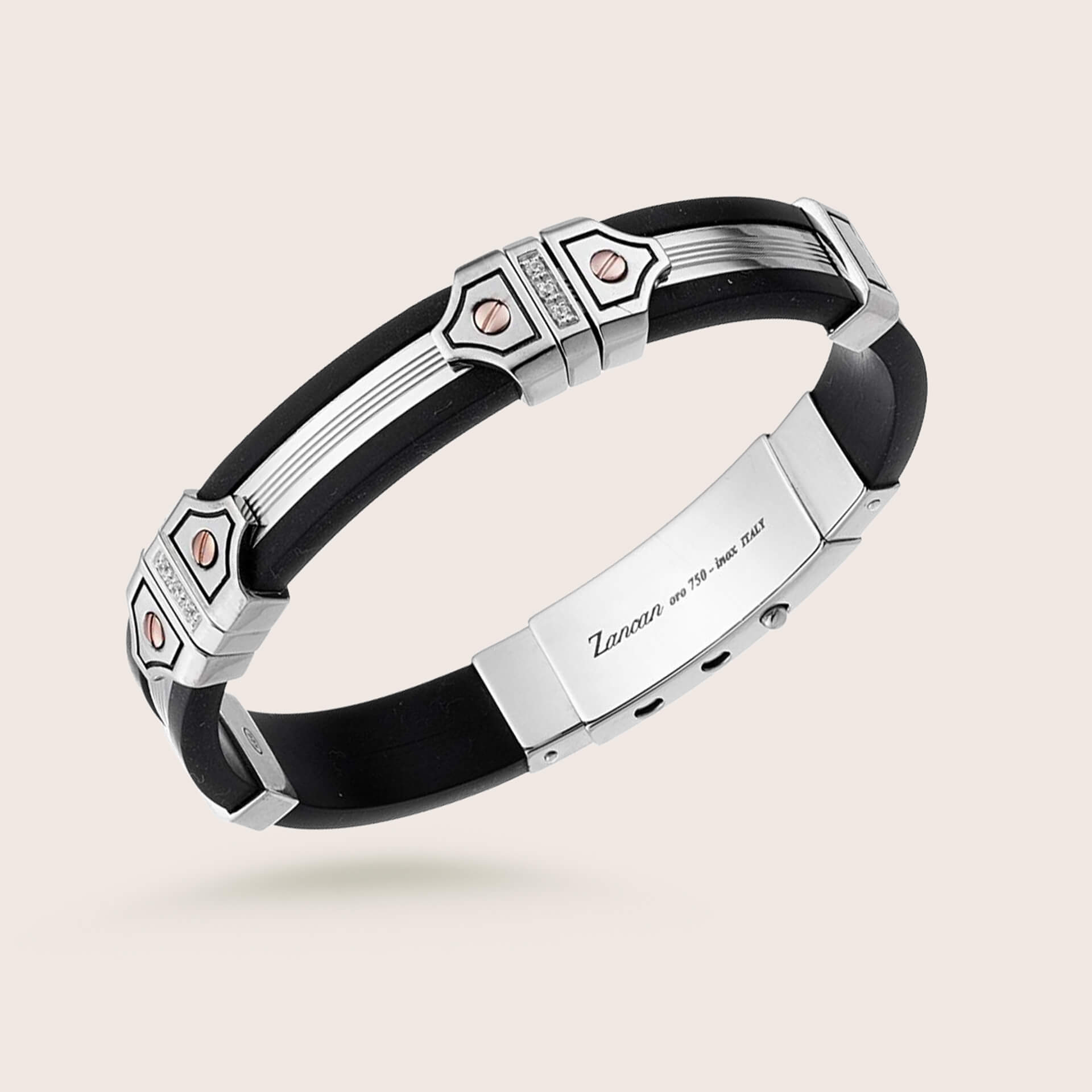 Bracelet in Silver and Rose Gold with Diamonds | Zancan