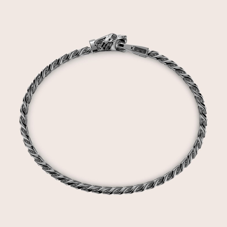 Pulseira em Prata 925 com Acabamento Ruthenium | Zancan