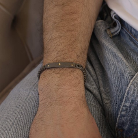 Titanium Bracelet with 18K Gold Details | Zancan
