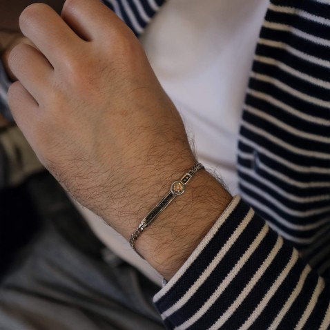 Black and white diamond bracelet