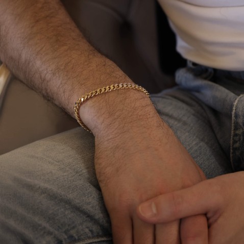 Cubane Sterling Silver gold-plated Bracelet  | Zancan