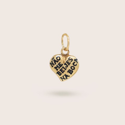 Gold-plated Sterling Silver "Don't Kiss Me On the Mouth" Pendant | Lembran�a