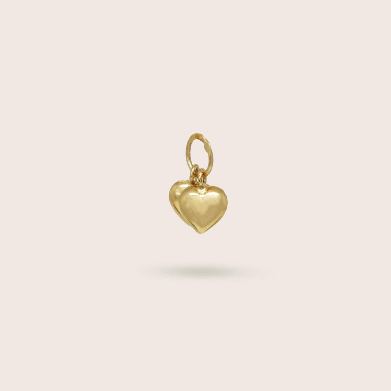 Pendente com Dois Cora��es Ouro 19,2K | Lembran�a