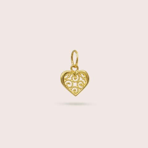 19,2K Gold Filigree Heart Pendant | Lembran�a
