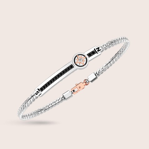 Black and white diamond bracelet