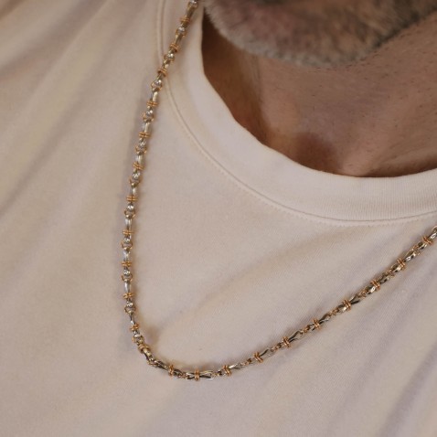 White / Rose gold chain