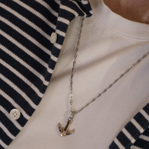 18K Gold Anchor Pendant Necklace | Zancan