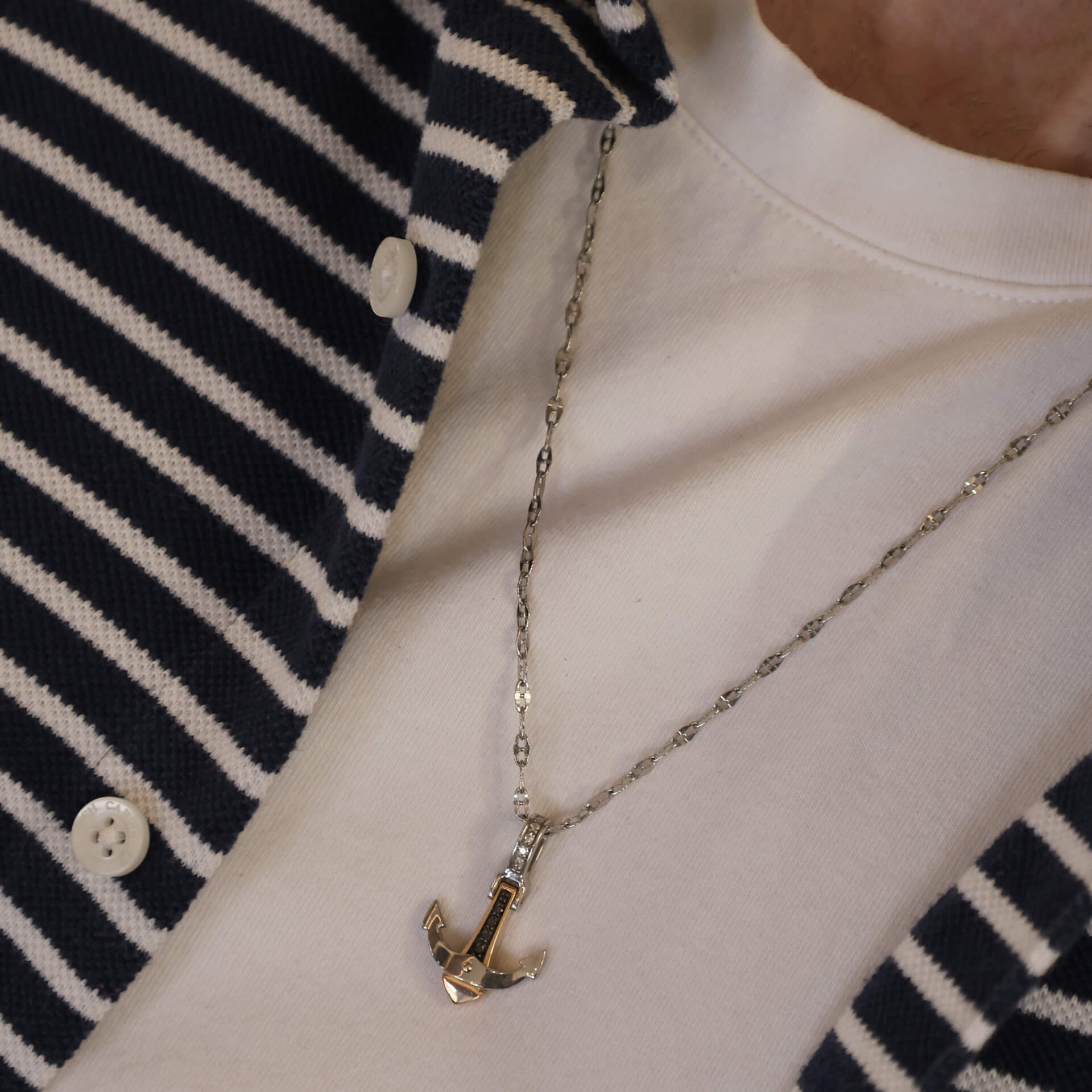18K Gold Anchor Pendant Necklace | Zancan