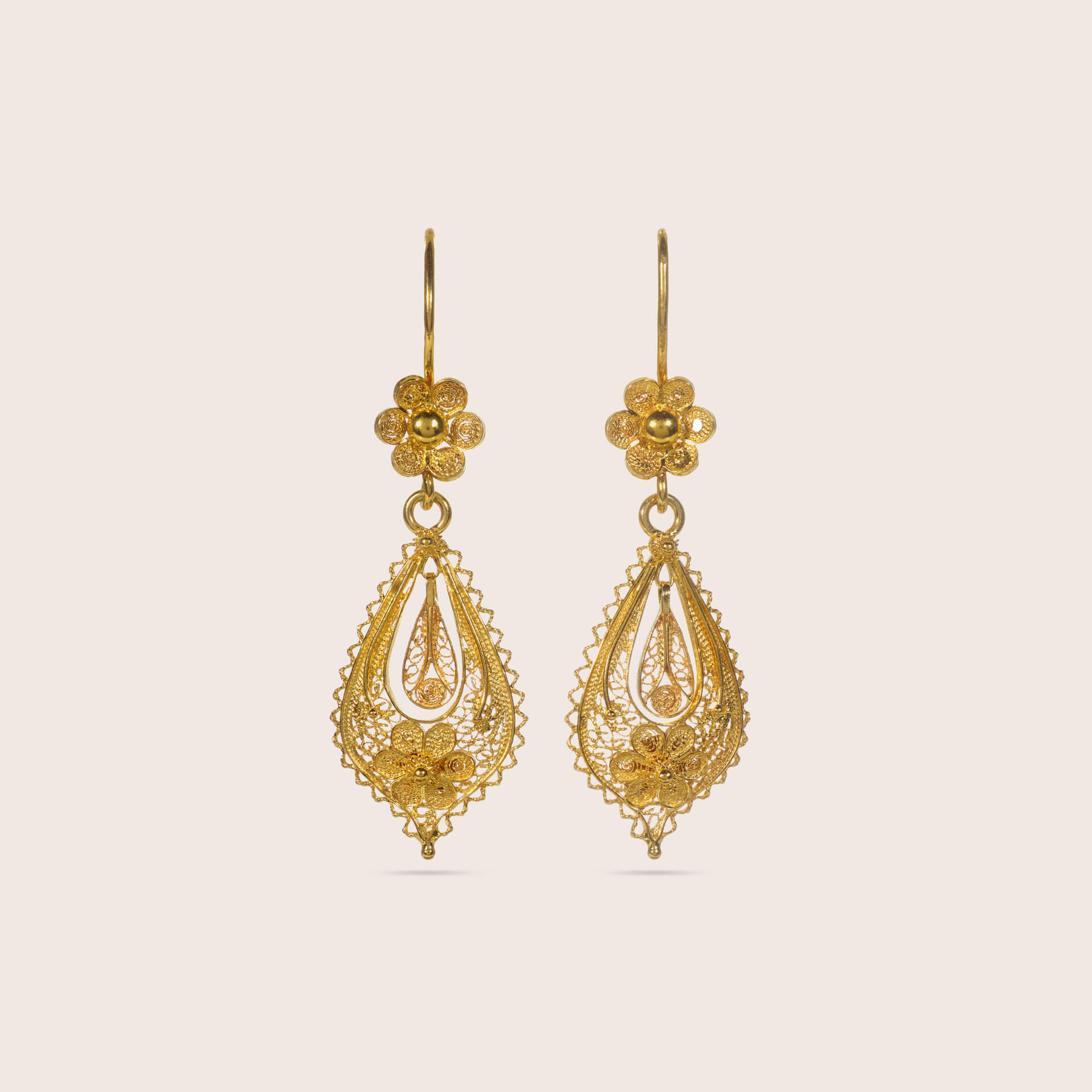 19.2K Gold Filigree Earrings | Princesa