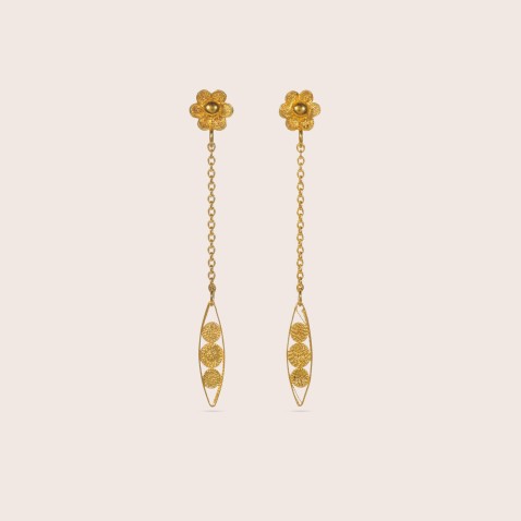 19.2K Gold Drop Earrings | Filigree