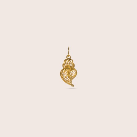 19.2K Gold "Cora��o de Viana" Pendant | Filigree