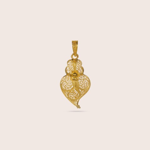 19.2K Gold �Cora��o de Viana� Pendant | Filigree