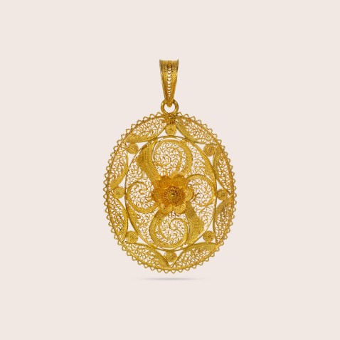 Pendente Medalh�o Floral | Filigrana