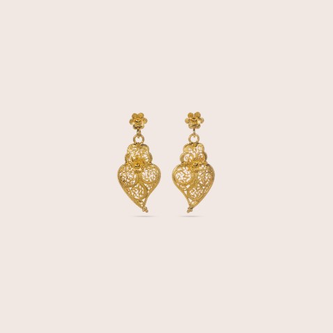 Brincos "Cora��o de Viana" Ouro 19,2K | Filigrana