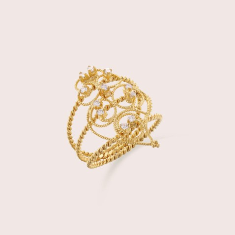 19,2K Gold and Diamonds Filigree Pendant | Diamond Filigree