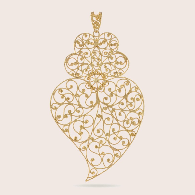 Pendente Filigrana Ouro 19,2K e Diamantes | Diamond Filigree