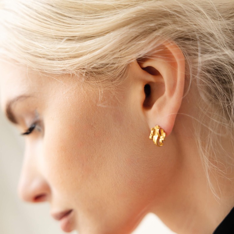 Gold-Plated Sterling Silver Stud Earrings | Mar