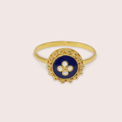 Caramujo 19,2k gold doble ring | Rosas Portuguesas