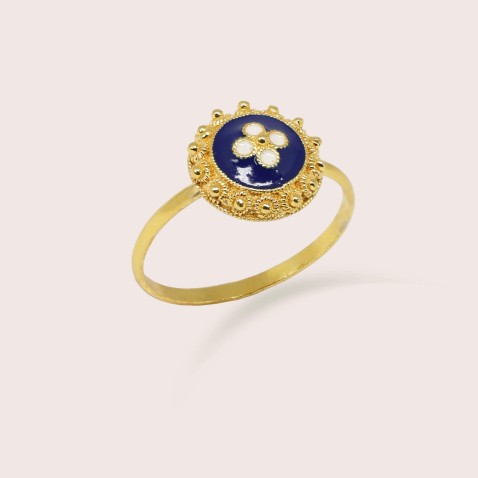 Caramujo 19,2k gold doble ring | Rosas Portuguesas