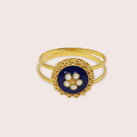 CARAMUJO 19.2K Gold doble Ring | Rosas Portuguesas