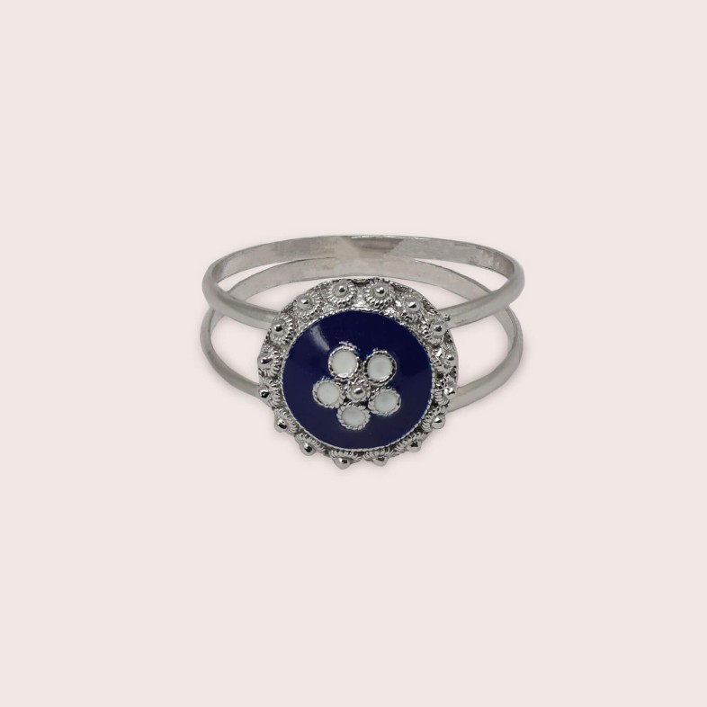 Caramujo sterling silver doble ring| Rosas Portuguesas