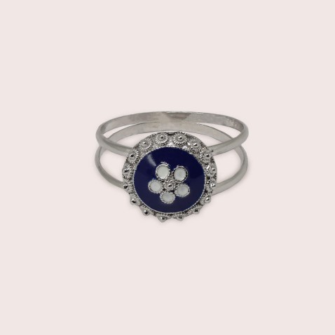 Caramujo sterling silver doble ring| Rosas Portuguesas