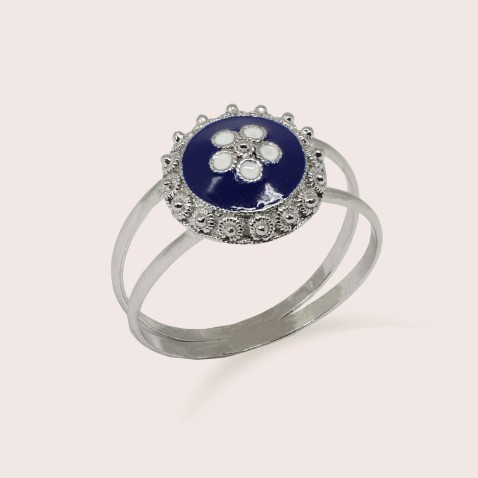 Caramujo sterling silver doble ring| Rosas Portuguesas