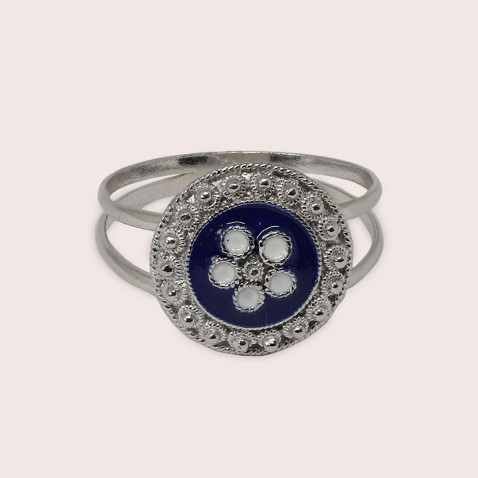 Caramujo sterling silver doble Ring | Rosas Portuguesas