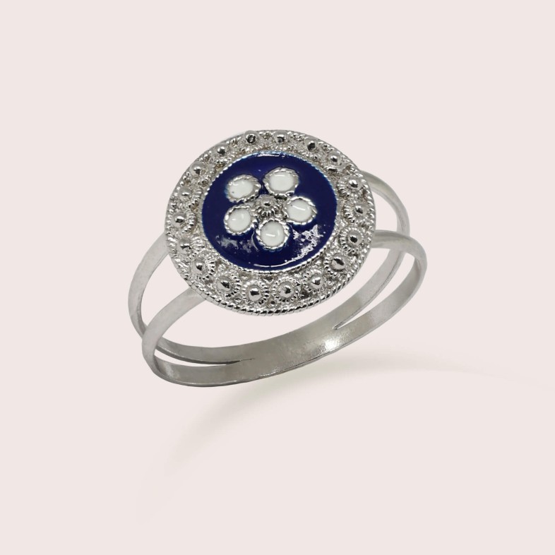 Caramujo sterling silver doble Ring | Rosas Portuguesas