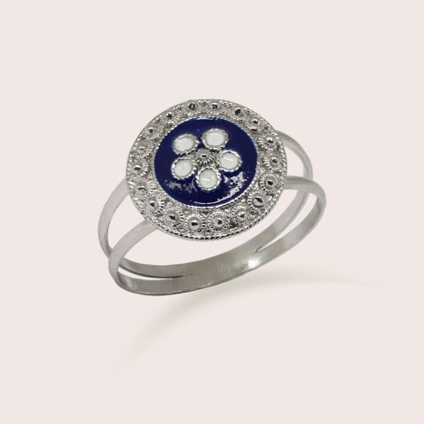 Caramujo sterling silver doble Ring | Rosas Portuguesas