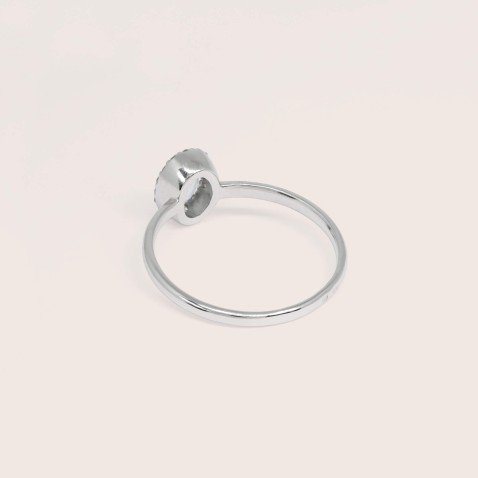 19.2K White Gold Engagement Ring with Aquamarine and Diamonds | Blue Sea