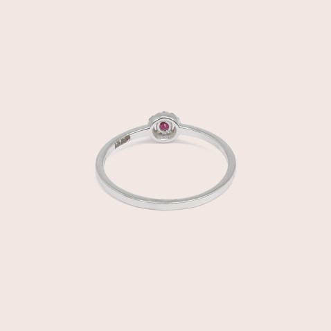 18K Gold Engagement Ring with Ruby and Diamonds | Cores Preciosas