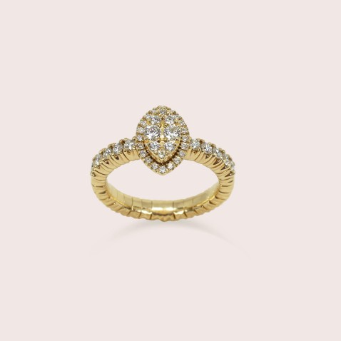 18K Gold Engagement Ring with Diamonds