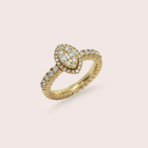18K Gold Engagement Ring with Diamonds