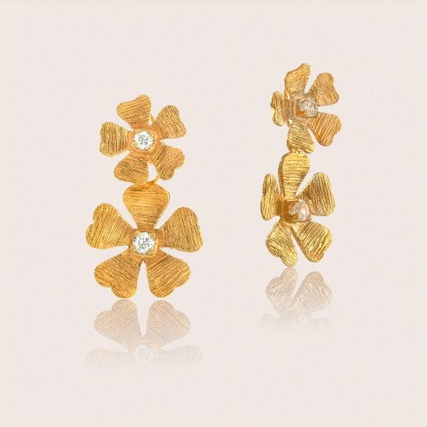 2-in-1 earrings in 925 gold-plated silver | Sophie